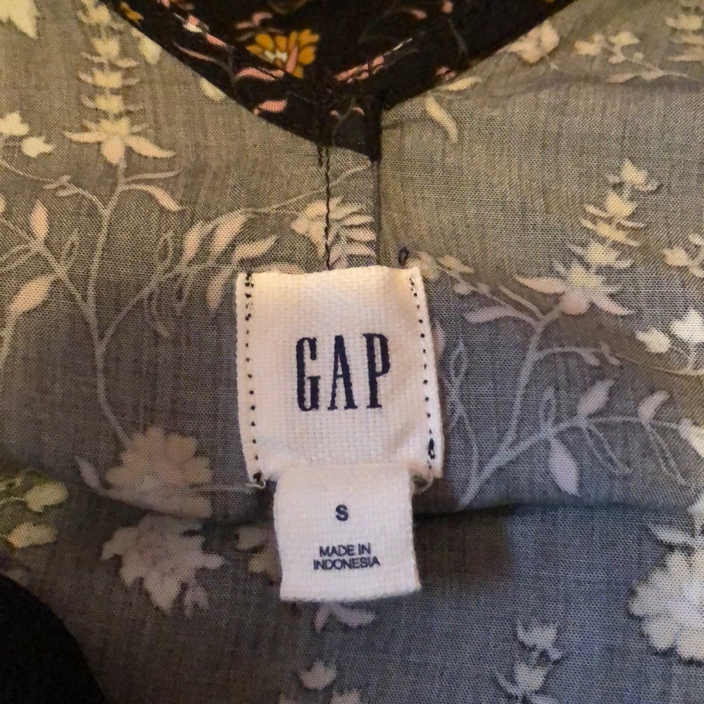 GAP black flowered dress-Size Small - Picture 4 of 5